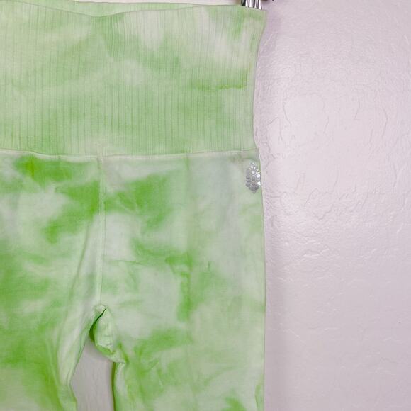 Free People Movement Good Karma Tie Dye Leggings Electric Pistachio Green XS S - Picture 3 of 12